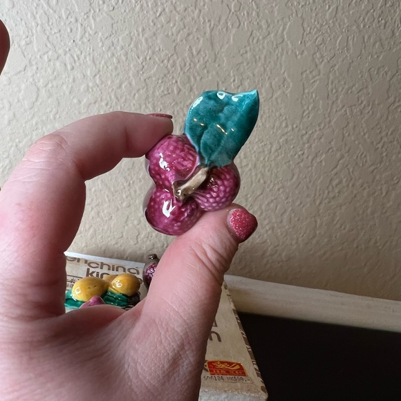 Vintage Chinese/hong kong Ceramic Chopstick Rests, Fruit, Persimmon, Plum, Apple - Picture 10 of 11